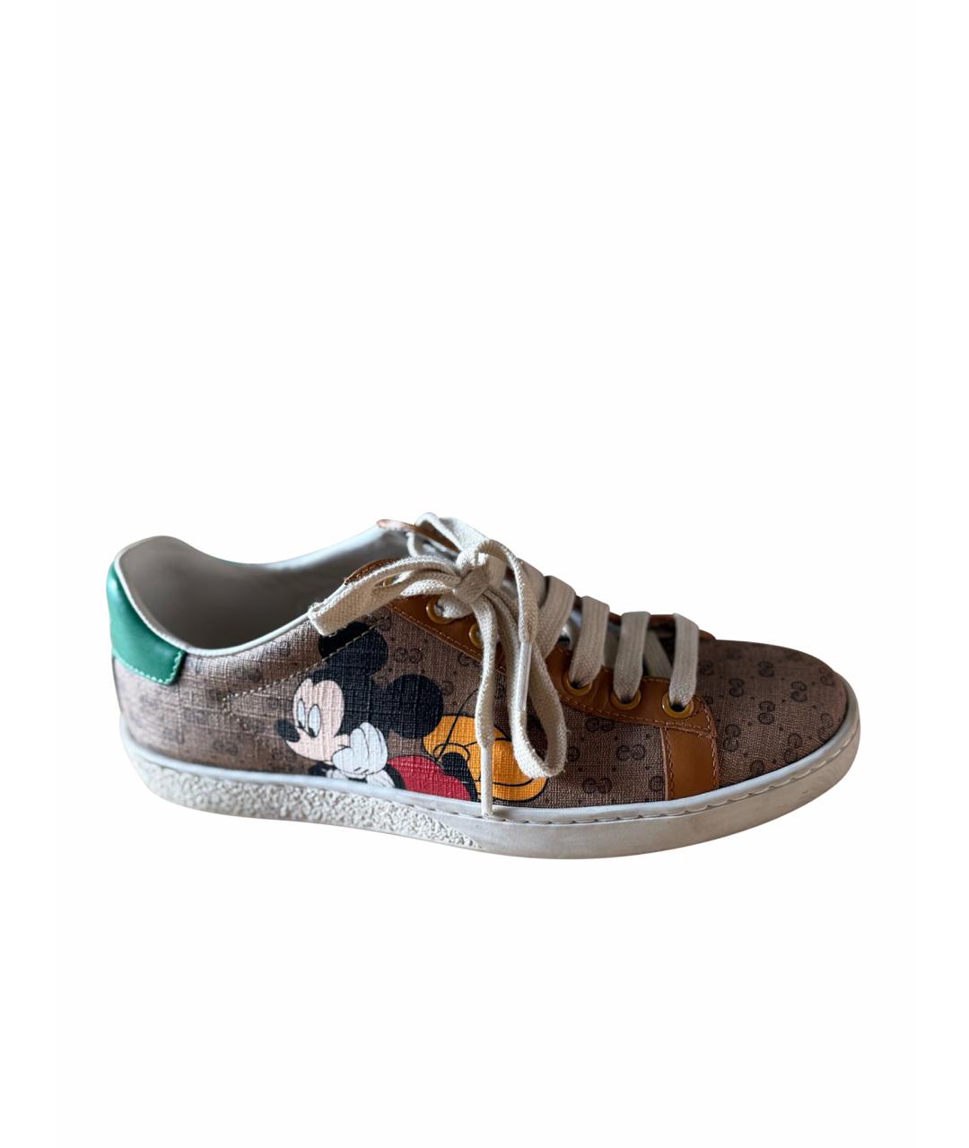 GUCCI Коричневые кеды, фото 1