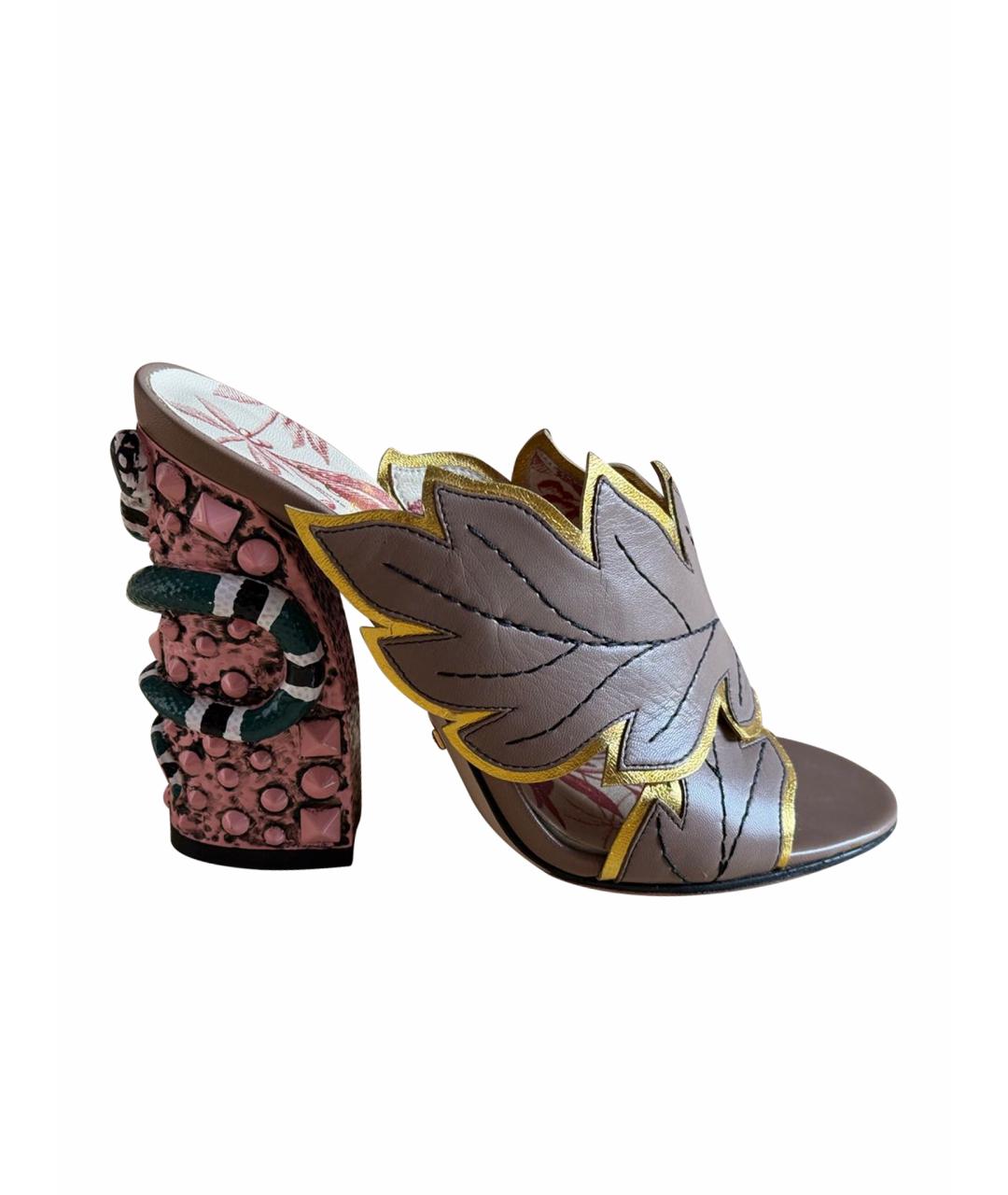 GUCCI Мульти кожаные мюли, фото 1