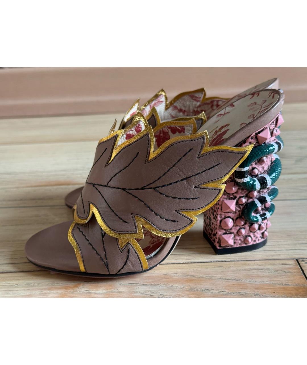 GUCCI Мульти кожаные мюли, фото 3