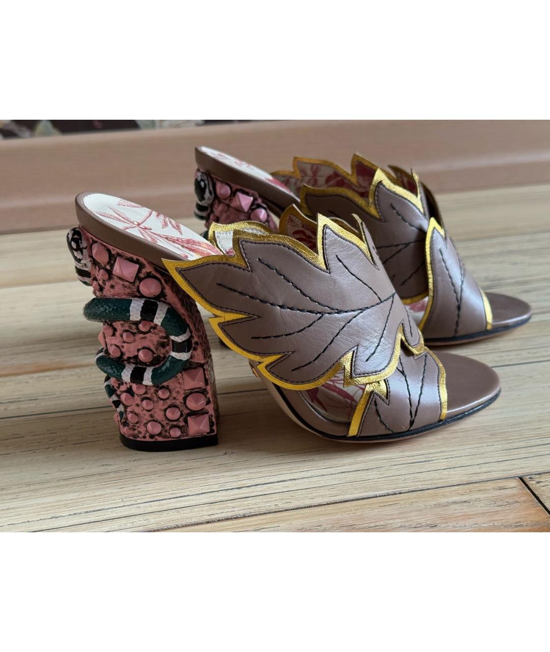 GUCCI Мульти кожаные мюли, фото 6