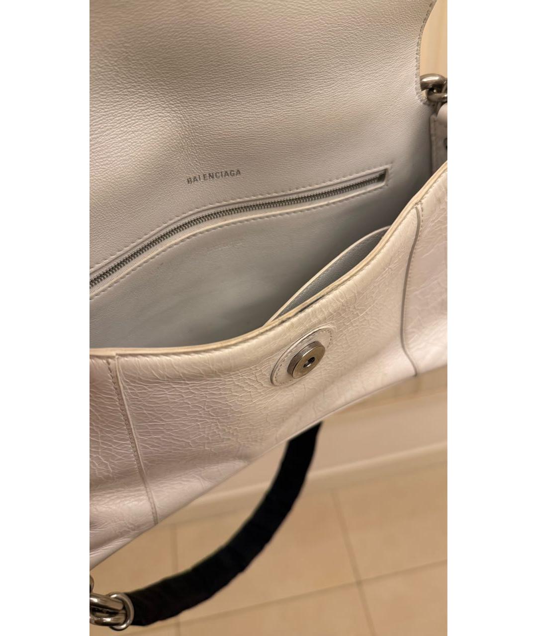 BALENCIAGA Белая кожаная сумка через плечо, фото 5