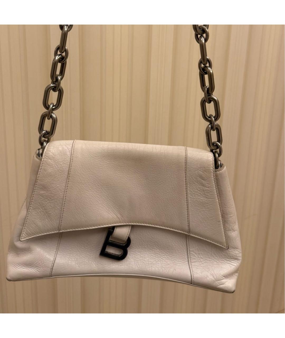 BALENCIAGA Белая кожаная сумка через плечо, фото 2