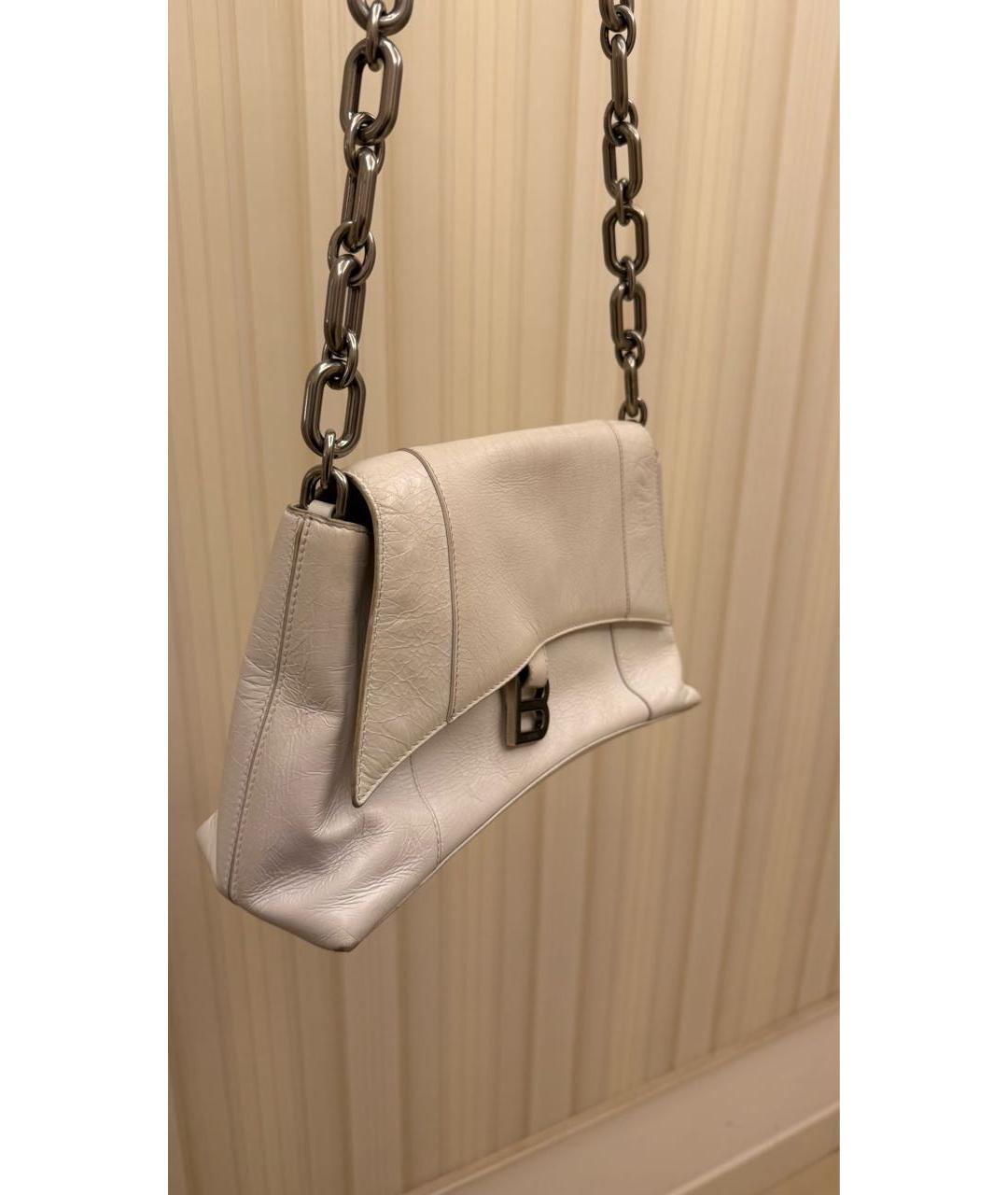 BALENCIAGA Белая кожаная сумка через плечо, фото 3