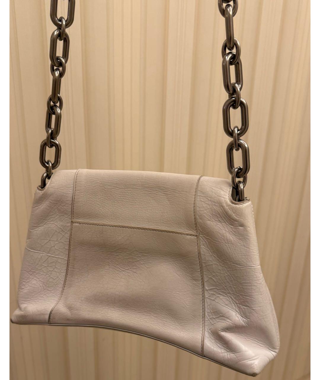 BALENCIAGA Белая кожаная сумка через плечо, фото 4