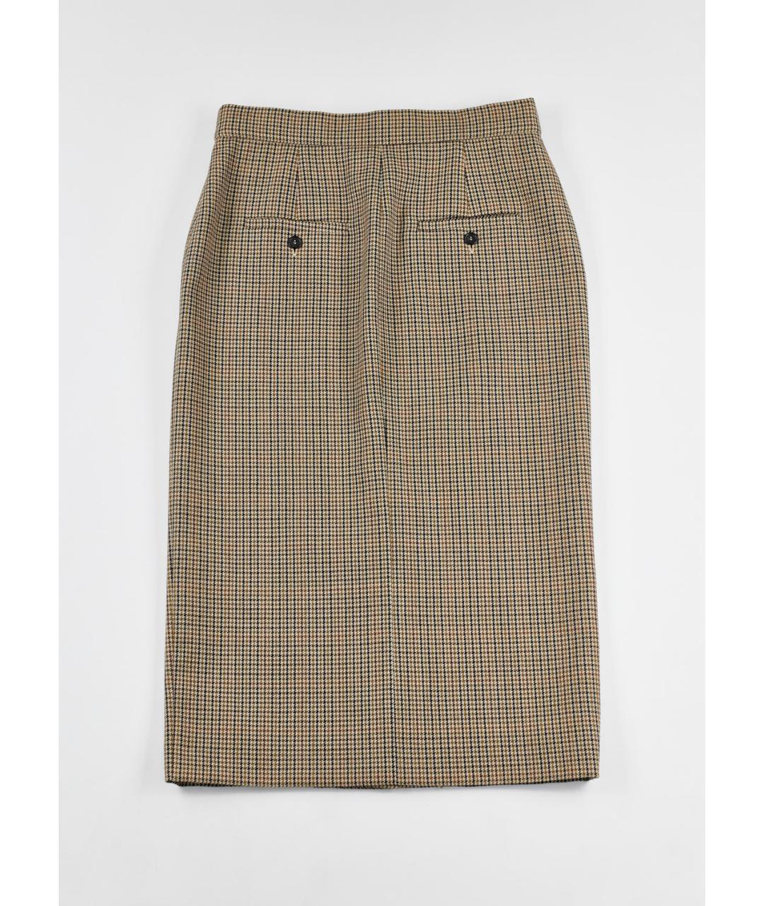 MAX MARA Коричневая шерстяная юбка миди, фото 2