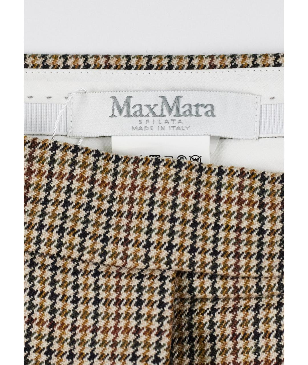 MAX MARA Коричневая шерстяная юбка миди, фото 3