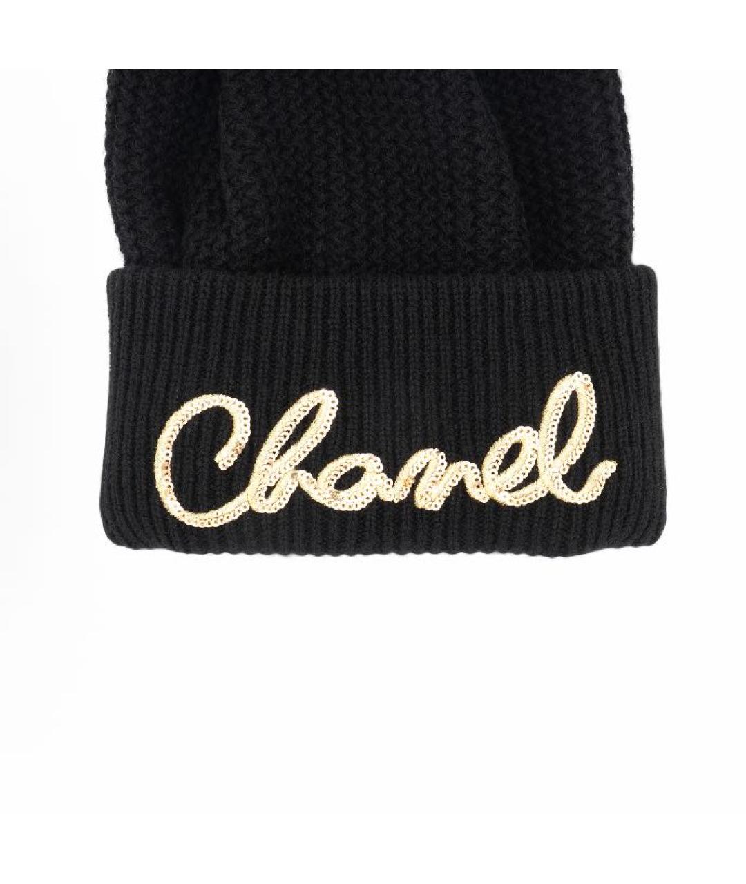 CHANEL Черная кашемировая шапка, фото 3