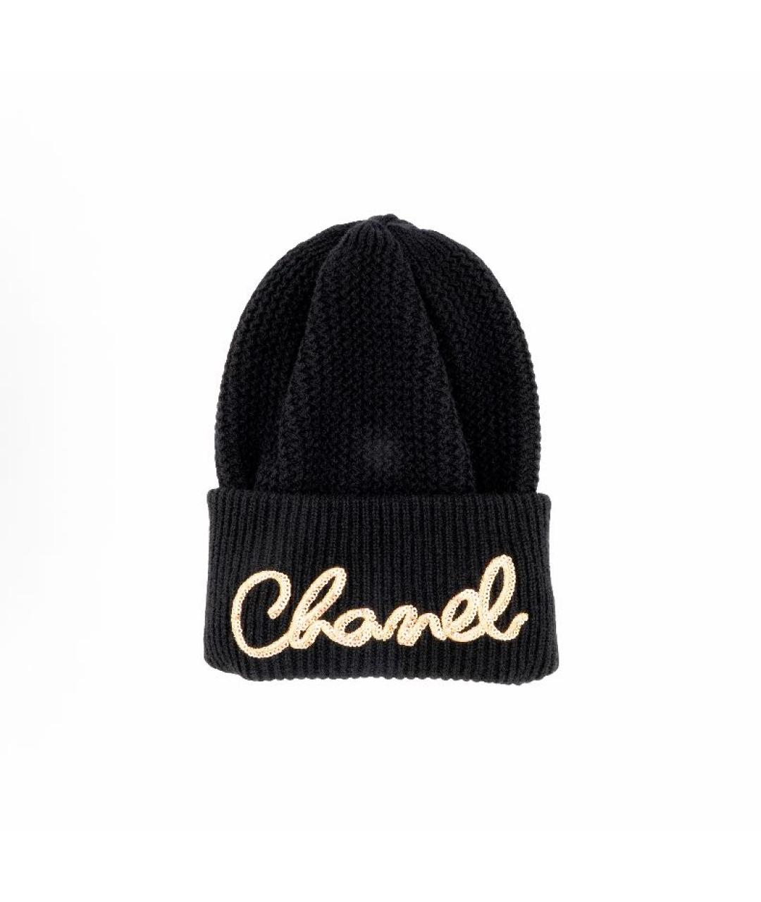 CHANEL Черная кашемировая шапка, фото 2