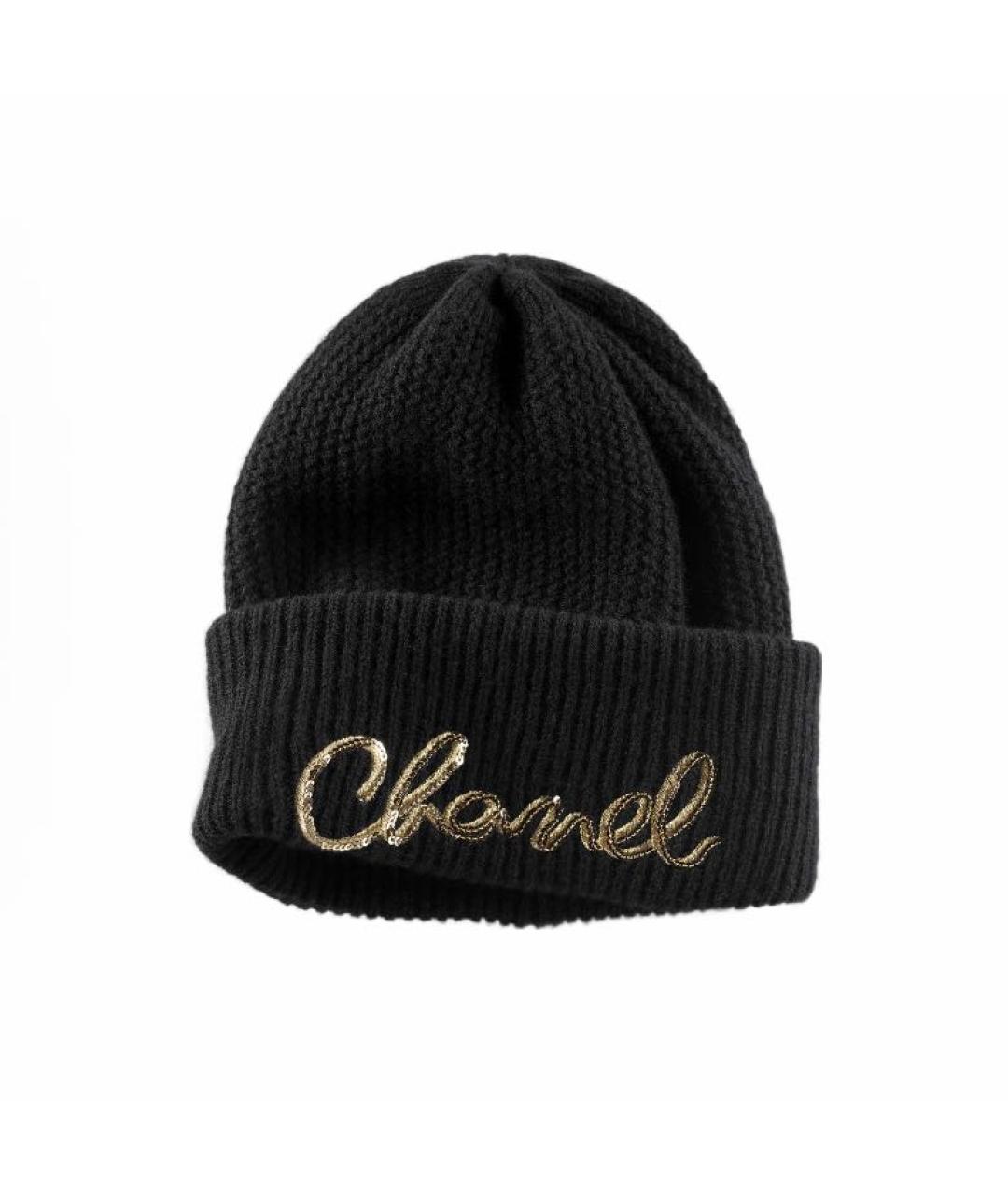 CHANEL Черная кашемировая шапка, фото 1