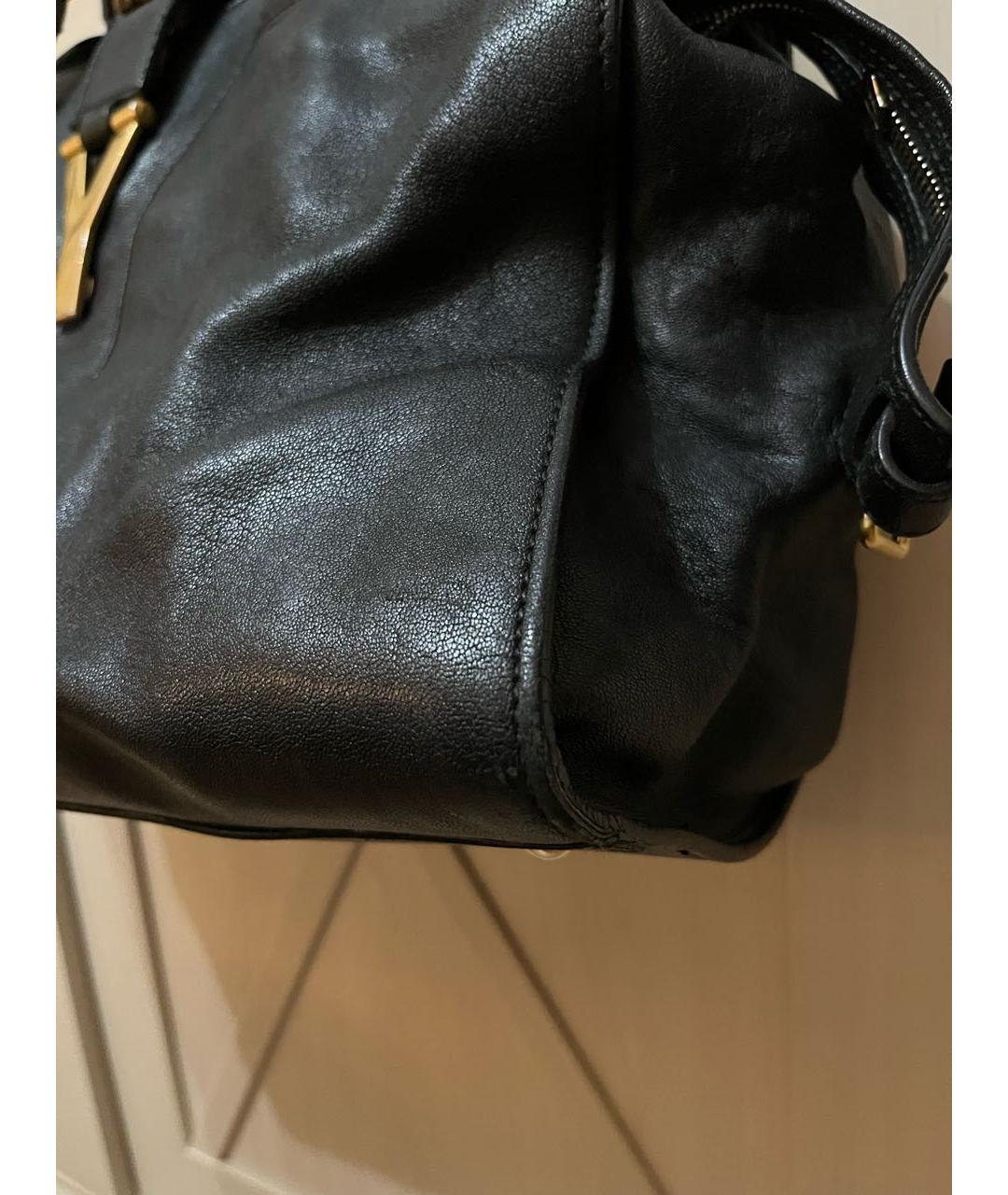 SAINT LAURENT Черная кожаная сумка тоут, фото 7