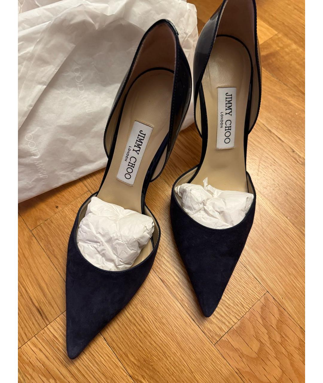 JIMMY CHOO Темно-синие кожаные туфли, фото 5