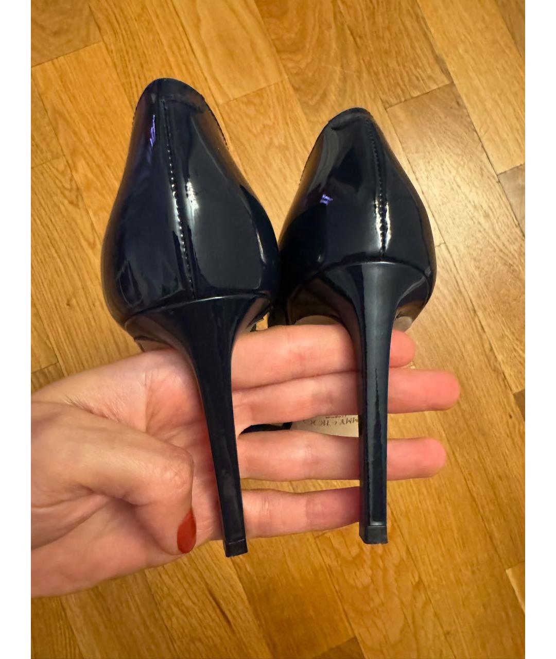 JIMMY CHOO Темно-синие кожаные туфли, фото 3