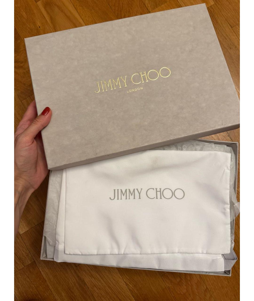 JIMMY CHOO Темно-синие кожаные туфли, фото 7