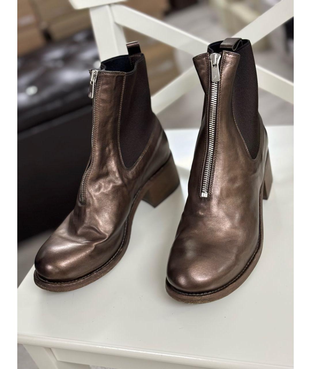 OFFICINE CREATIVE Коричневые кожаные полусапоги, фото 2