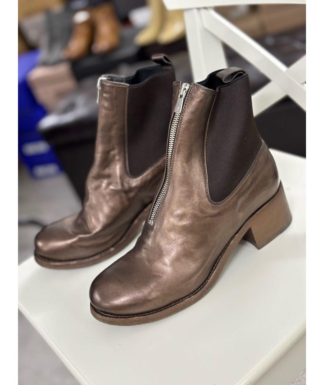 OFFICINE CREATIVE Коричневые кожаные полусапоги, фото 3