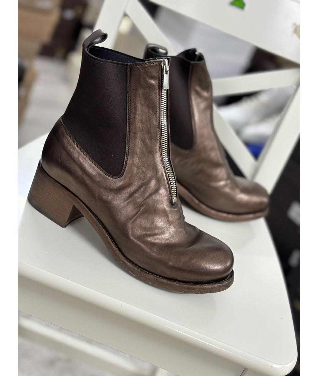 OFFICINE CREATIVE Коричневые кожаные полусапоги, фото 9