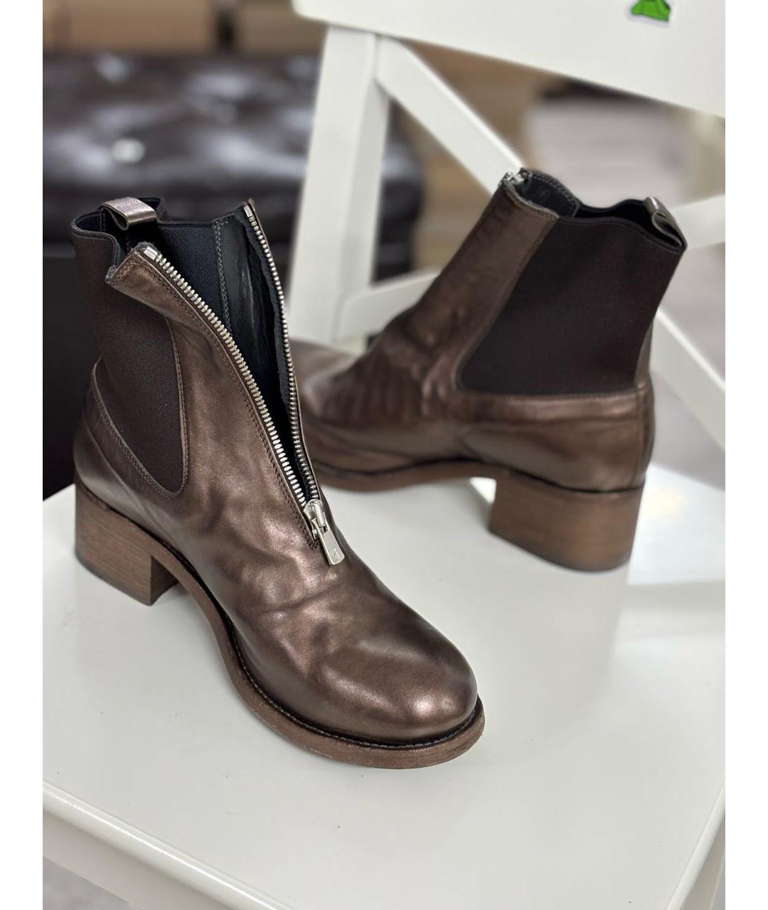 OFFICINE CREATIVE Коричневые кожаные полусапоги, фото 5