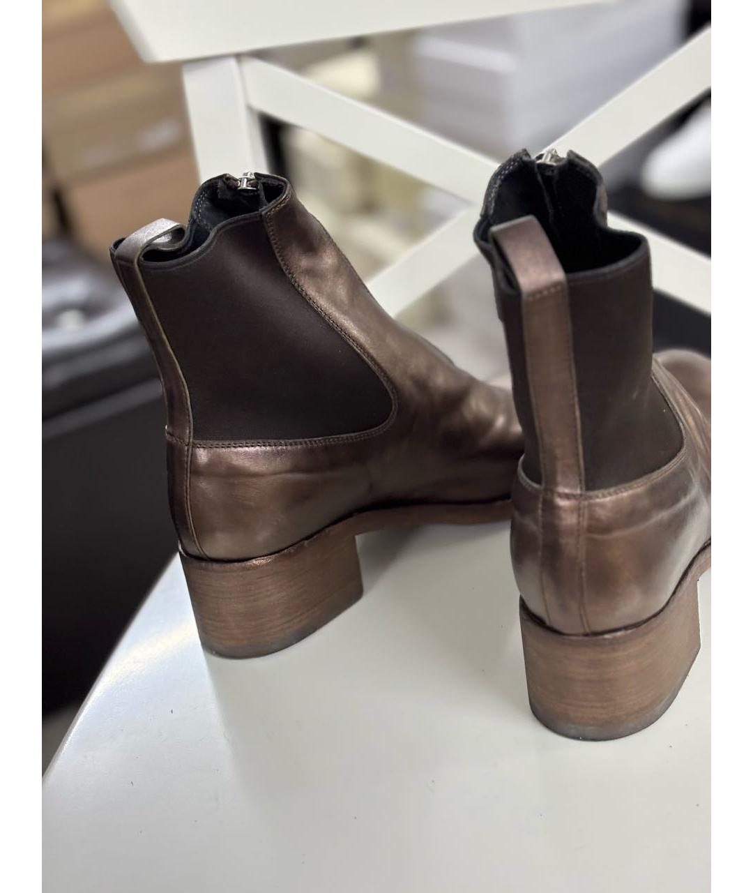 OFFICINE CREATIVE Коричневые кожаные полусапоги, фото 4