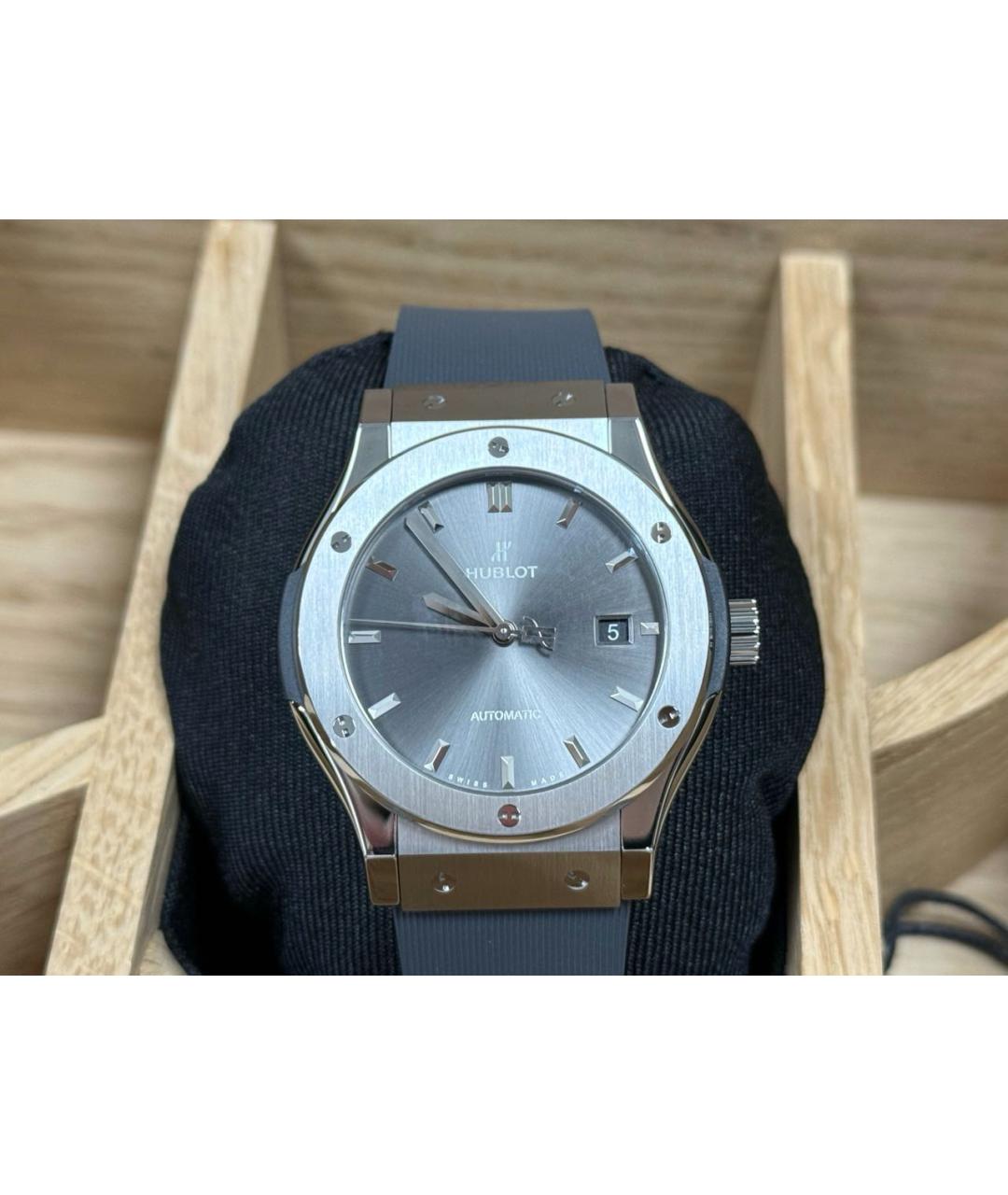 HUBLOT Антрацитовые титановые часы, фото 8