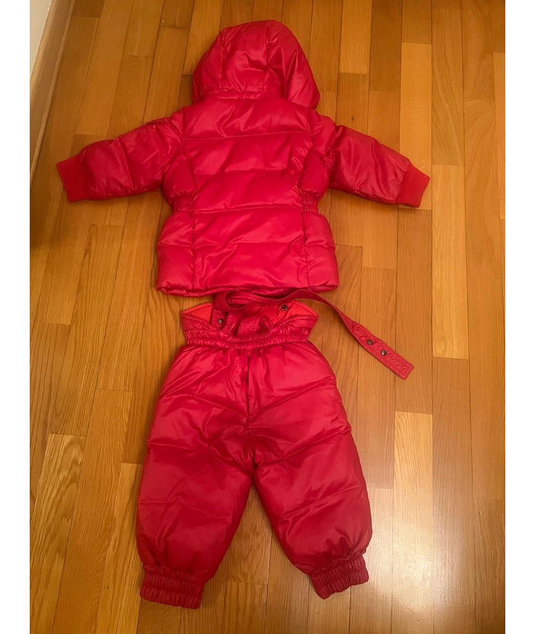 MONCLER Красный синтетический комбинезон, фото 2