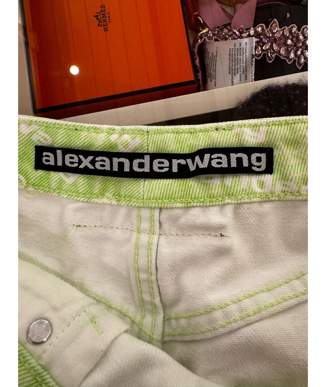 ALEXANDER WANG Зеленые хлопковые шорты, фото 3