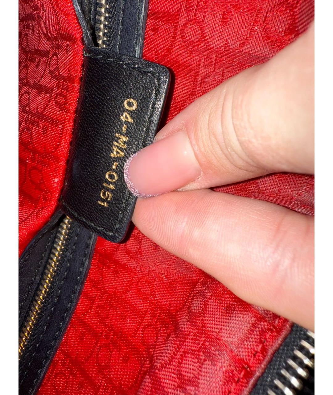 CHRISTIAN DIOR Черная кожаная сумка с короткими ручками, фото 4