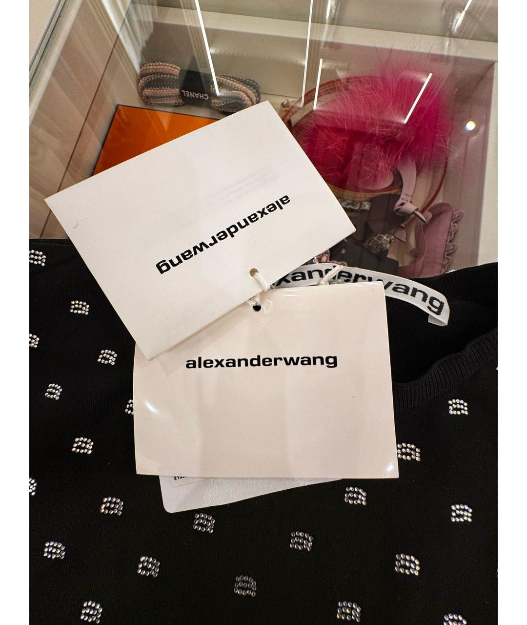 ALEXANDER WANG Черная полиамидовая футболка, фото 3