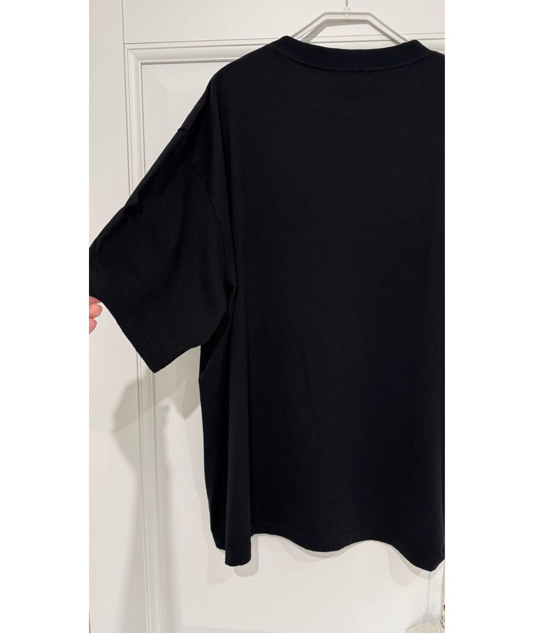 LANVIN Черная хлопковая футболка, фото 6