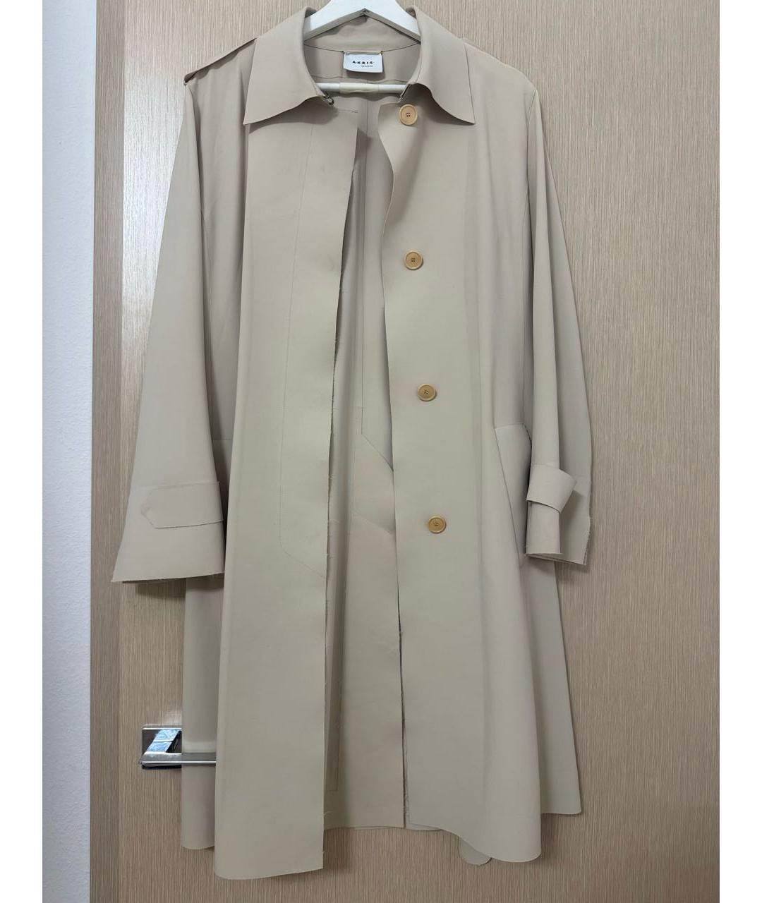 AKRIS Бежевое полиэстеровое пальто, фото 9