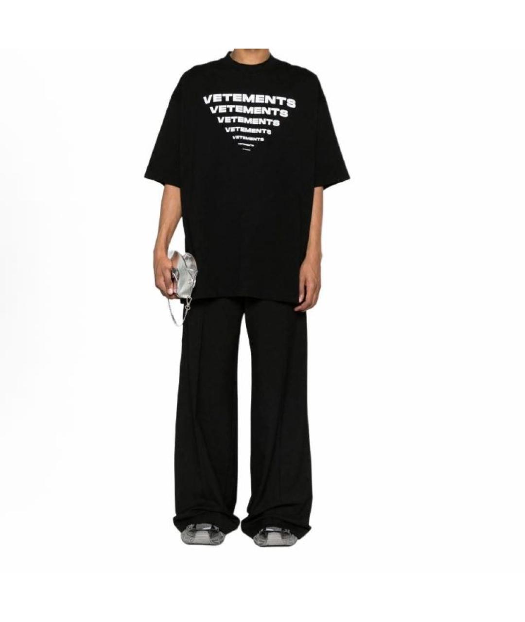 VETEMENTS Черная футболка, фото 2