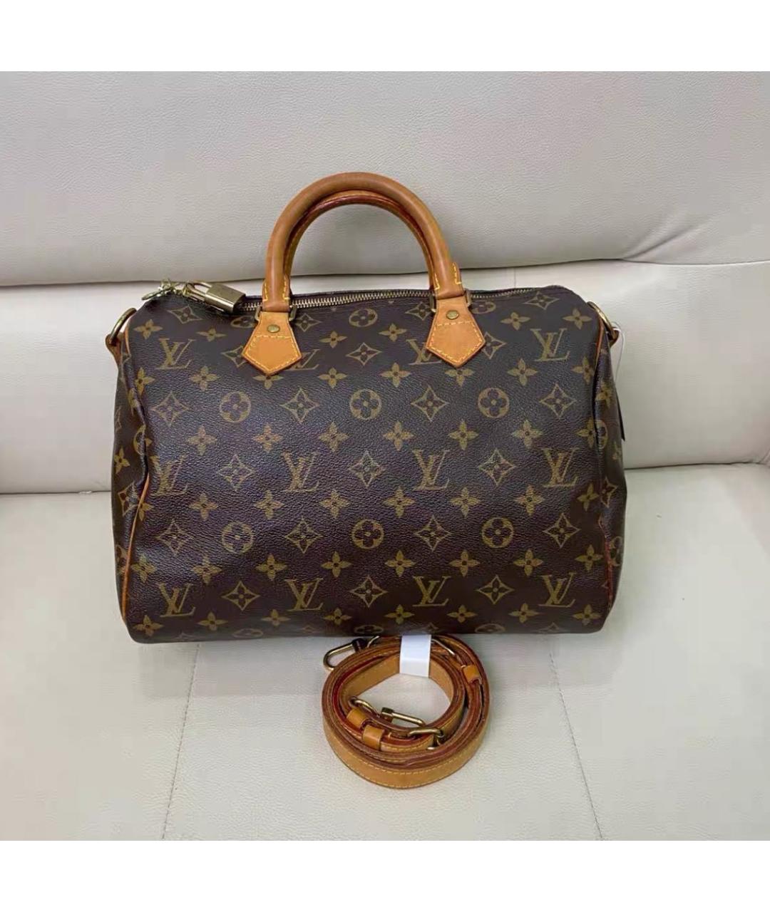 LOUIS VUITTON Коричневая сумка с короткими ручками, фото 2