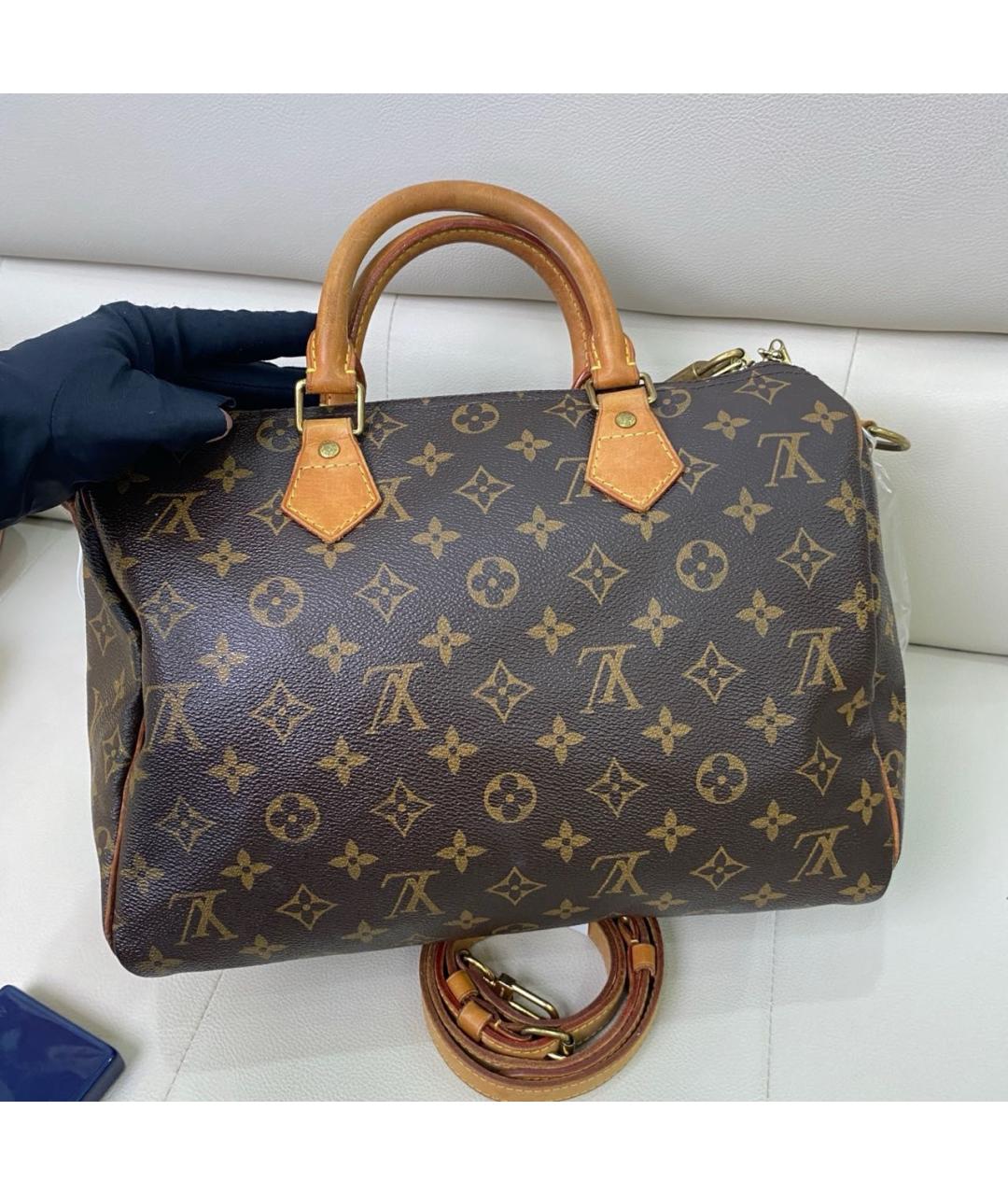 LOUIS VUITTON Коричневая сумка с короткими ручками, фото 3