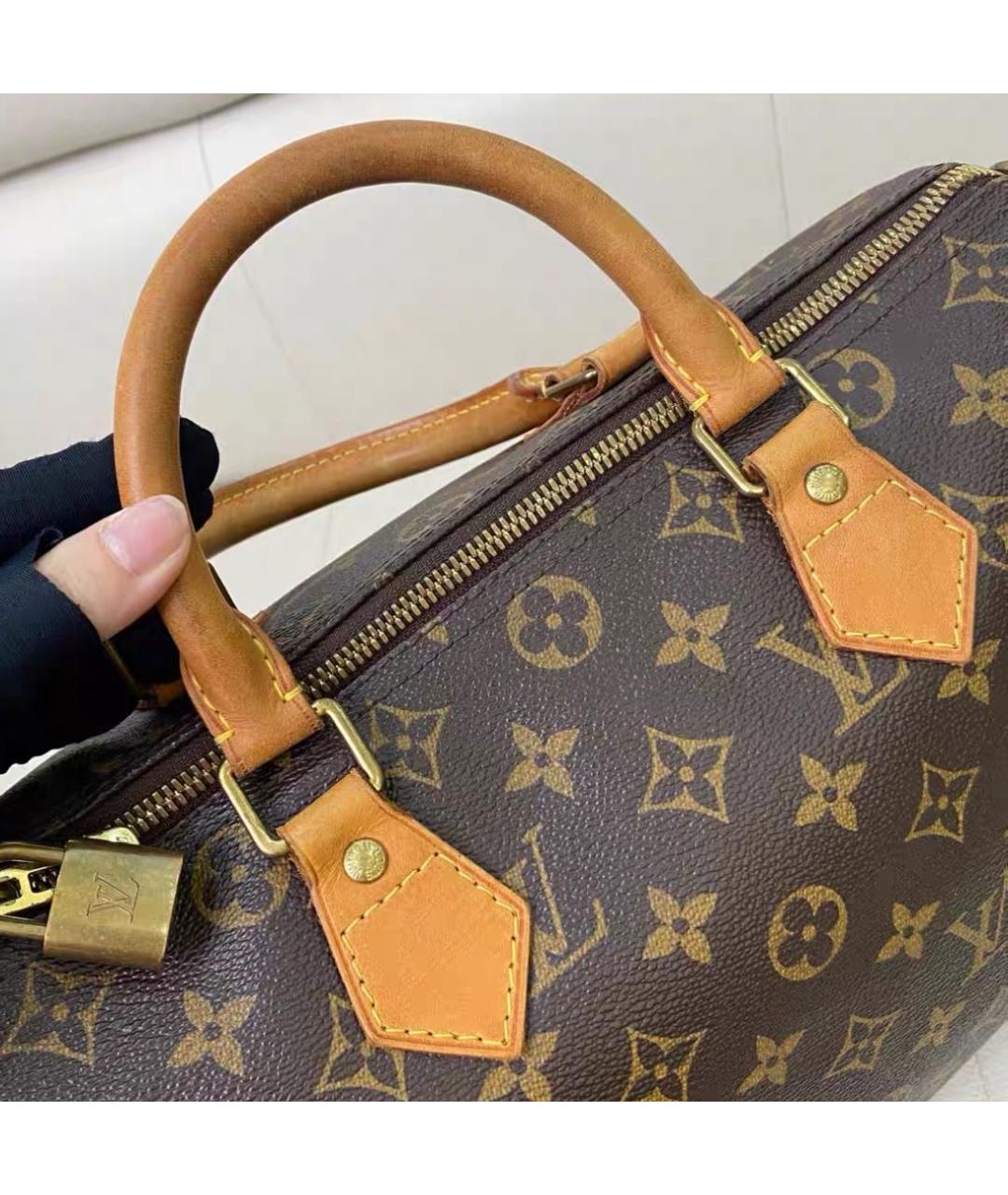 LOUIS VUITTON Коричневая сумка с короткими ручками, фото 8