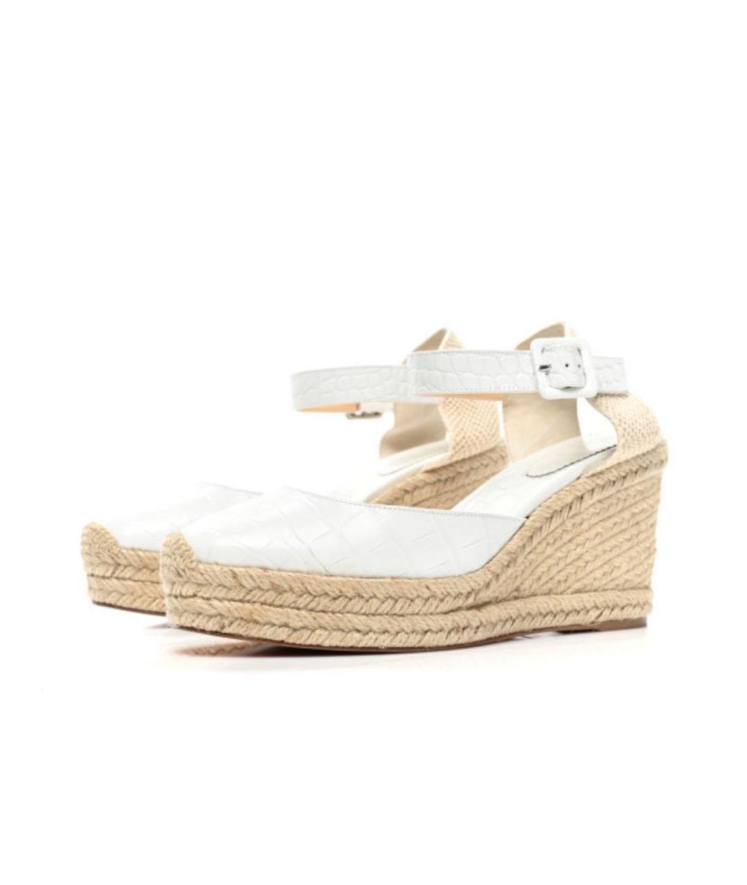 CHRISTIAN LOUBOUTIN Белые кожаные босоножки, фото 3
