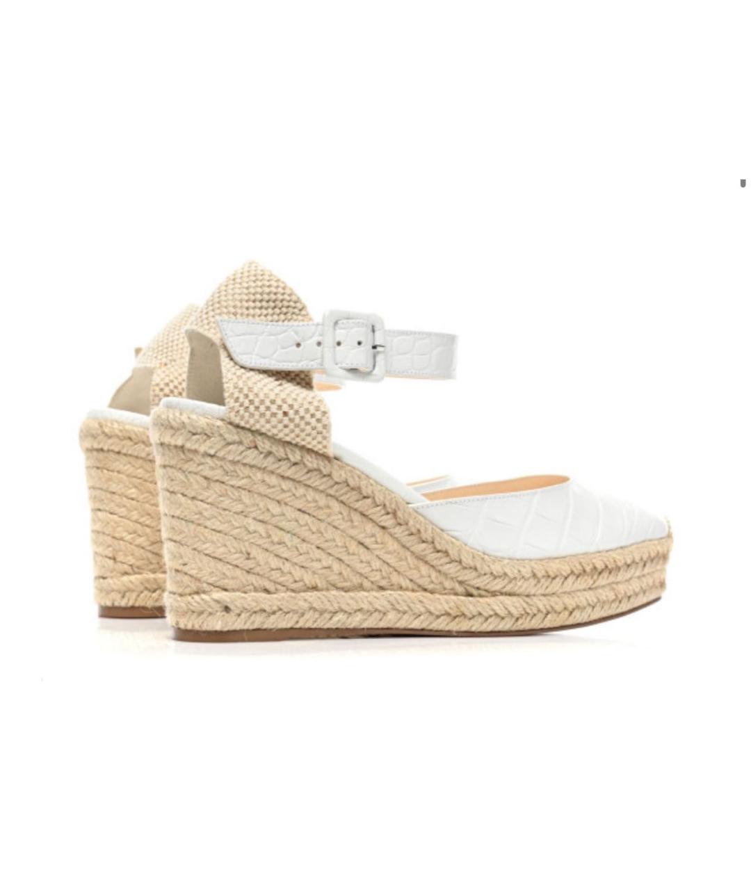 CHRISTIAN LOUBOUTIN Белые кожаные босоножки, фото 4