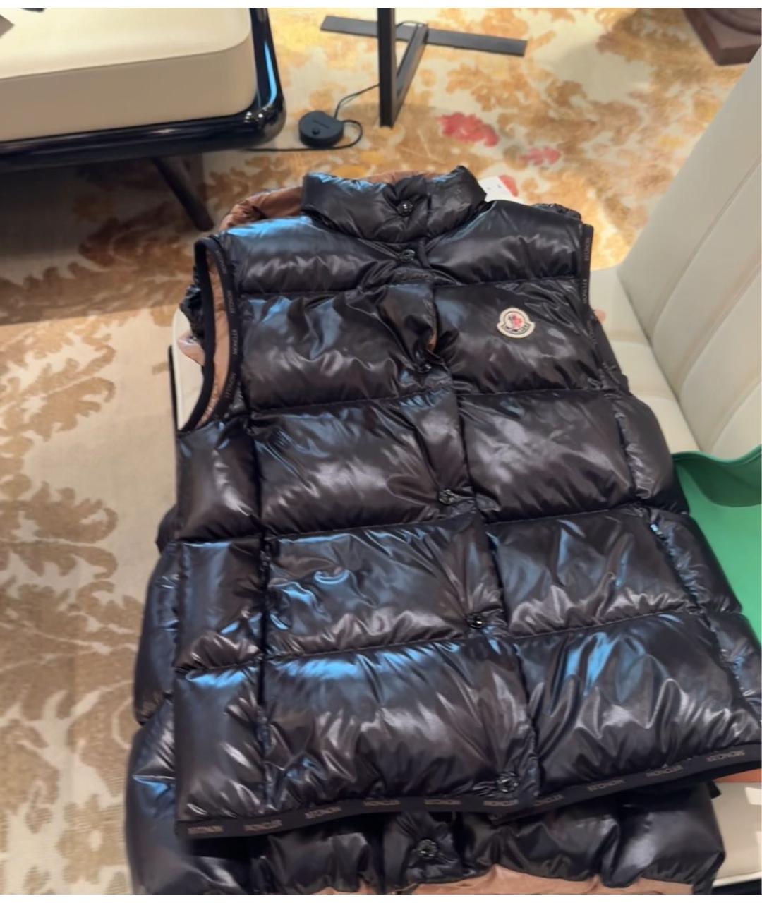 MONCLER Черный синтетический жилет, фото 2
