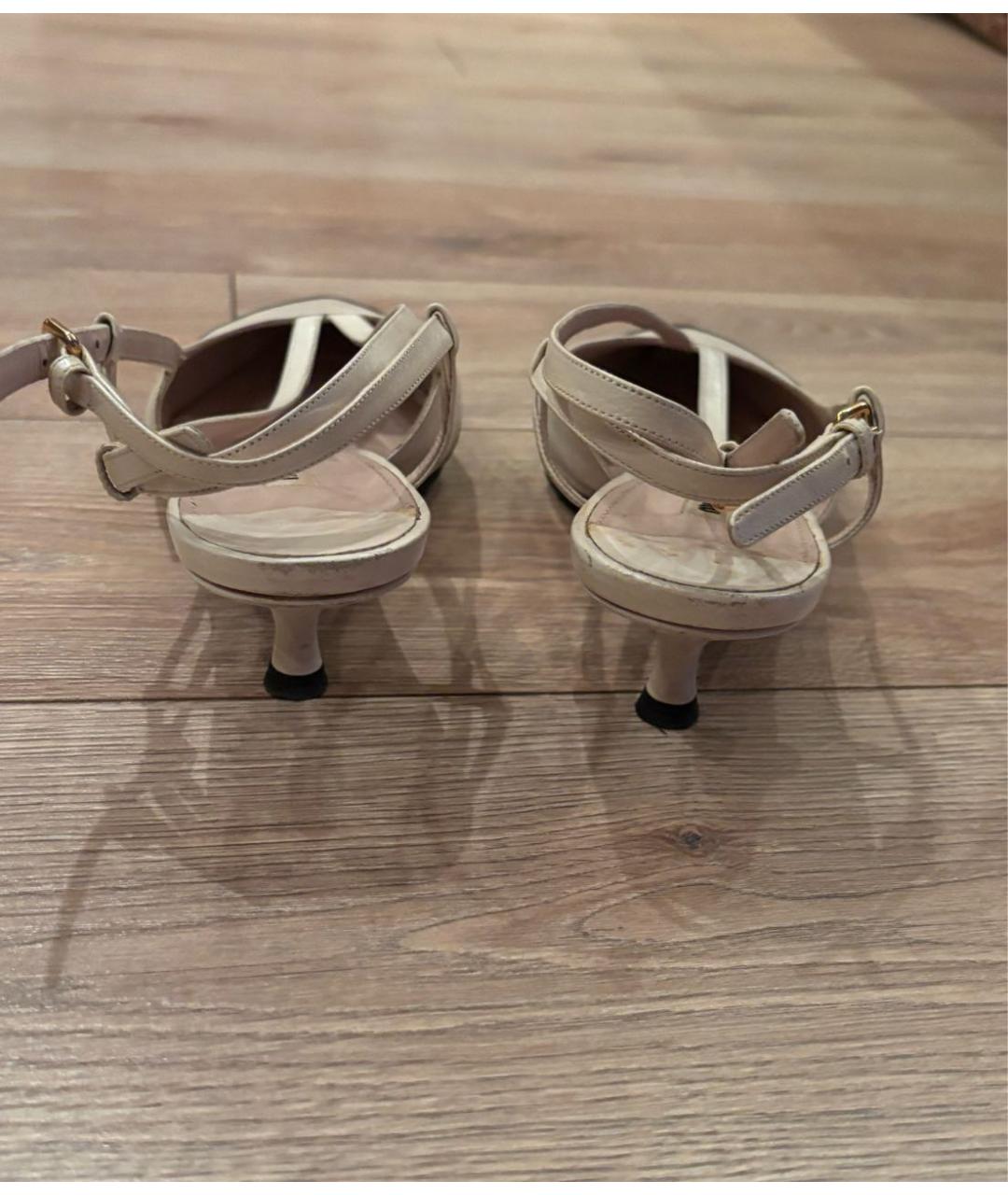 MIU MIU Кожаные лодочки на низком каблуке, фото 4