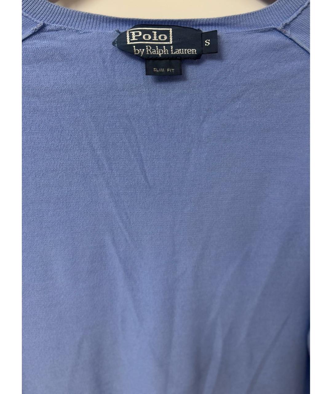 POLO RALPH LAUREN Голубой хлопковый джемпер / свитер, фото 3