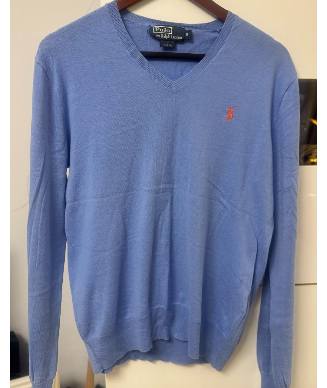 POLO RALPH LAUREN Голубой хлопковый джемпер / свитер, фото 5