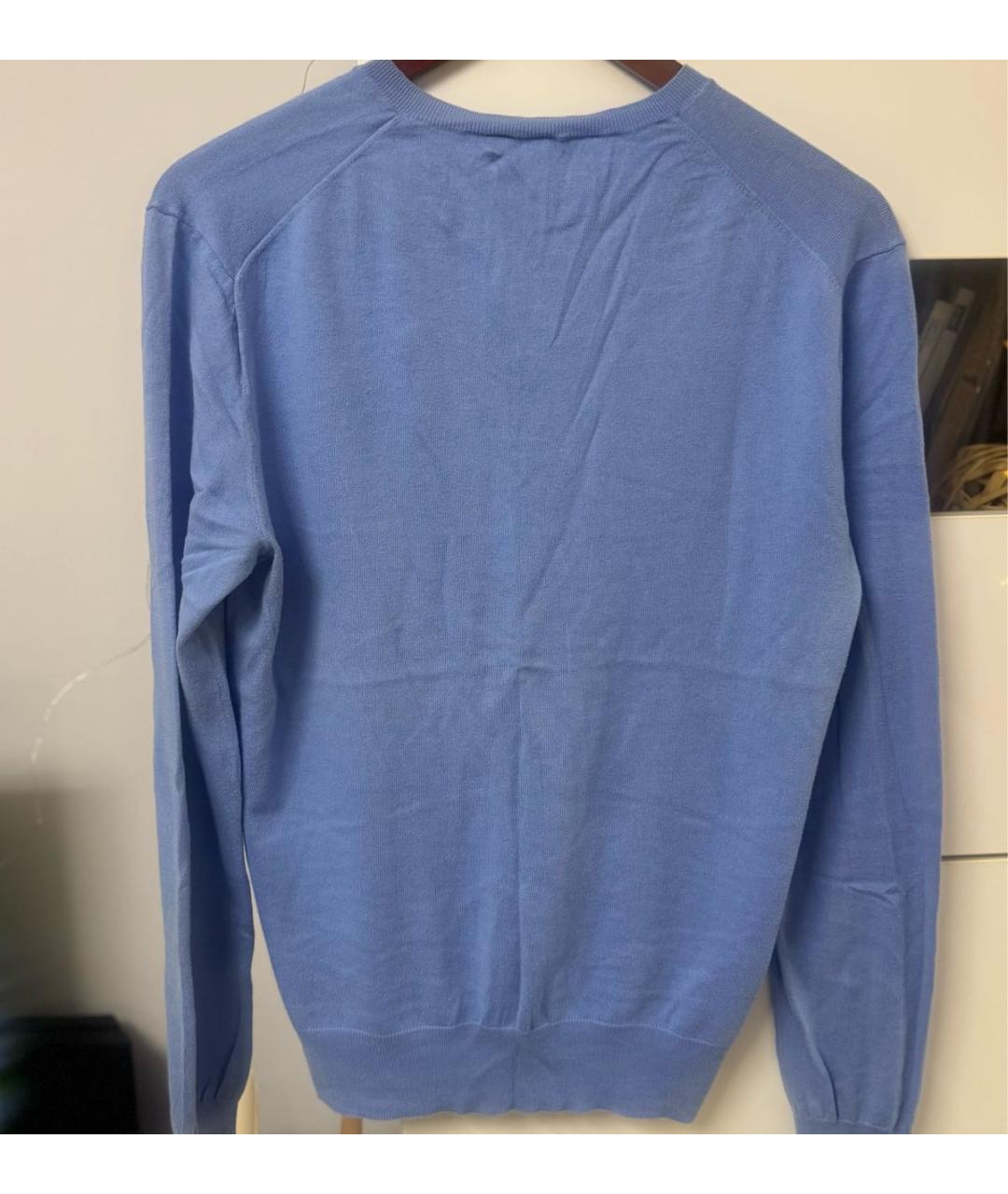 POLO RALPH LAUREN Голубой хлопковый джемпер / свитер, фото 2