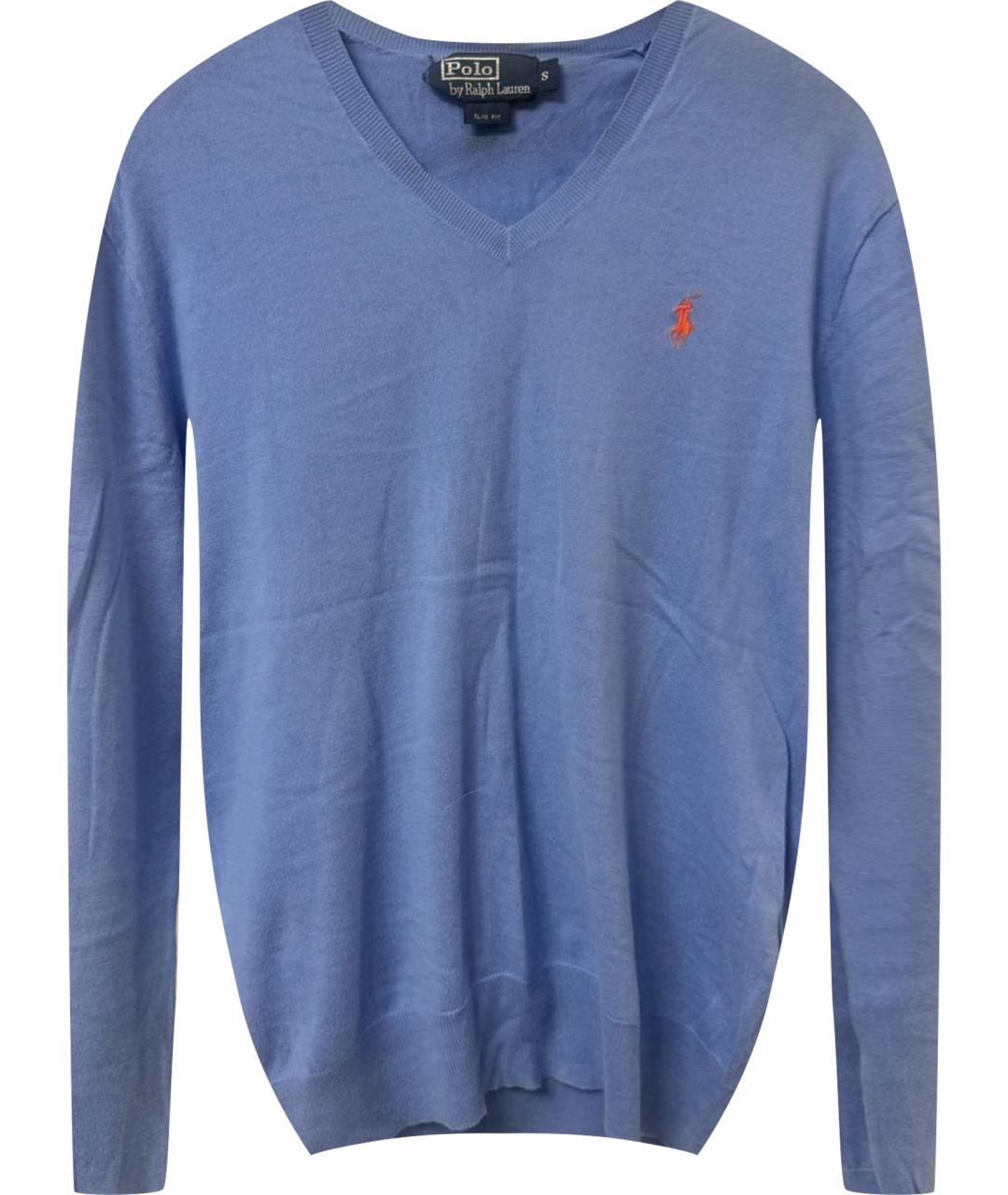 POLO RALPH LAUREN Голубой хлопковый джемпер / свитер, фото 1
