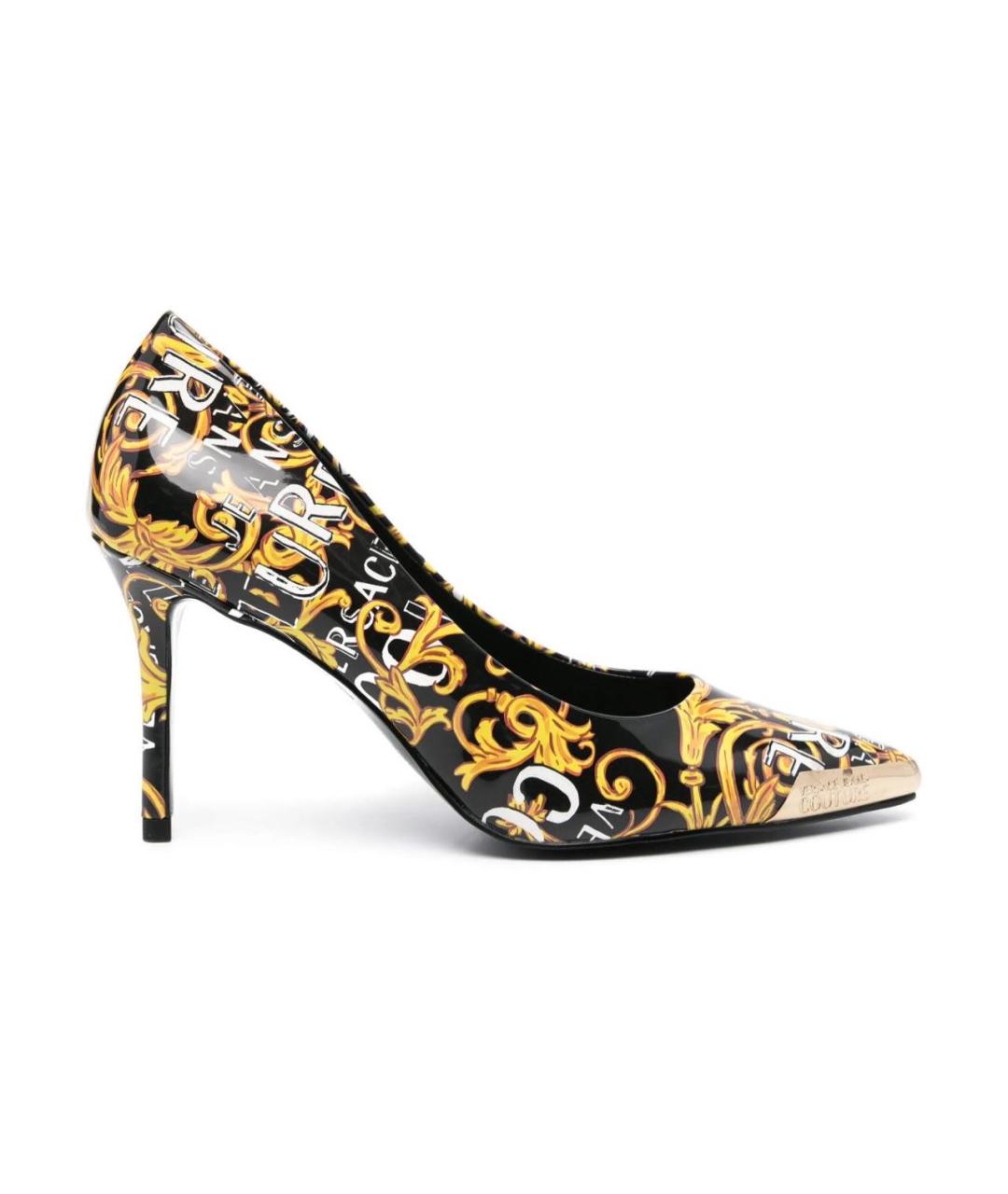 VERSACE JEANS COUTURE Черные туфли из лакированной кожи, фото 5