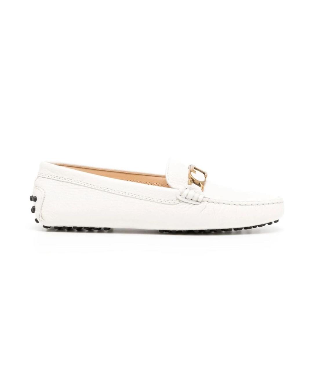 TOD'S Белые кожаные мокасины, фото 1