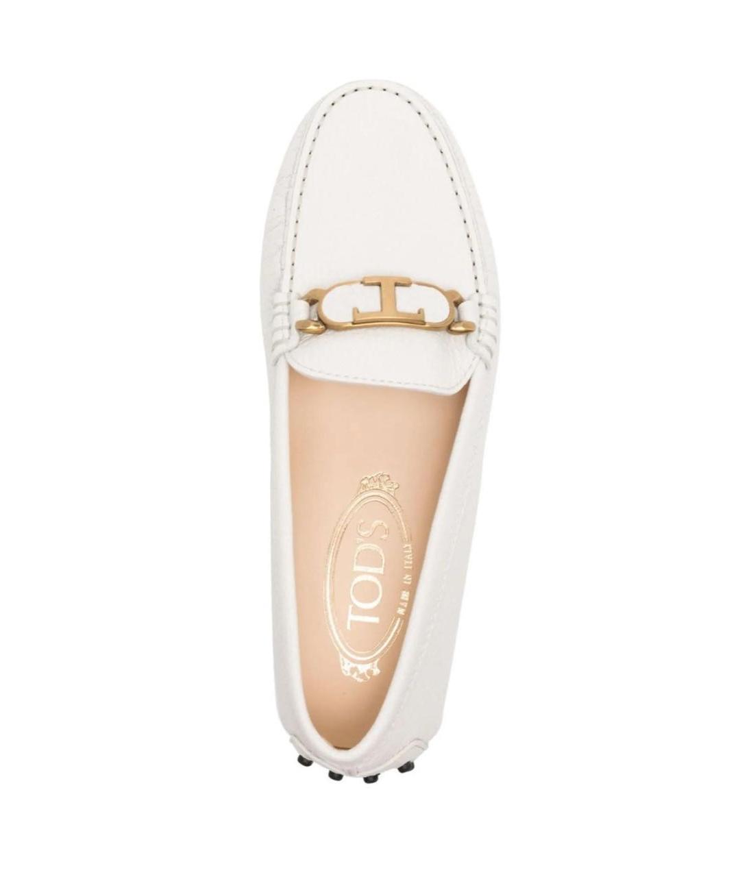 TOD'S Белые кожаные мокасины, фото 4