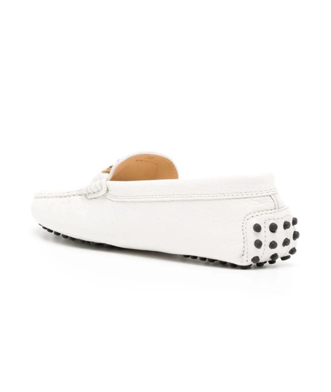 TOD'S Белые кожаные мокасины, фото 3