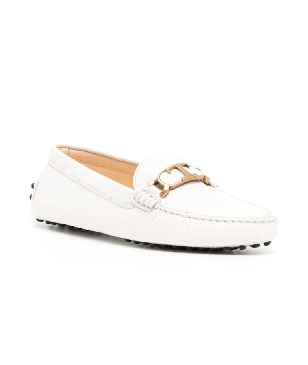 TOD'S Белые кожаные мокасины, фото 2