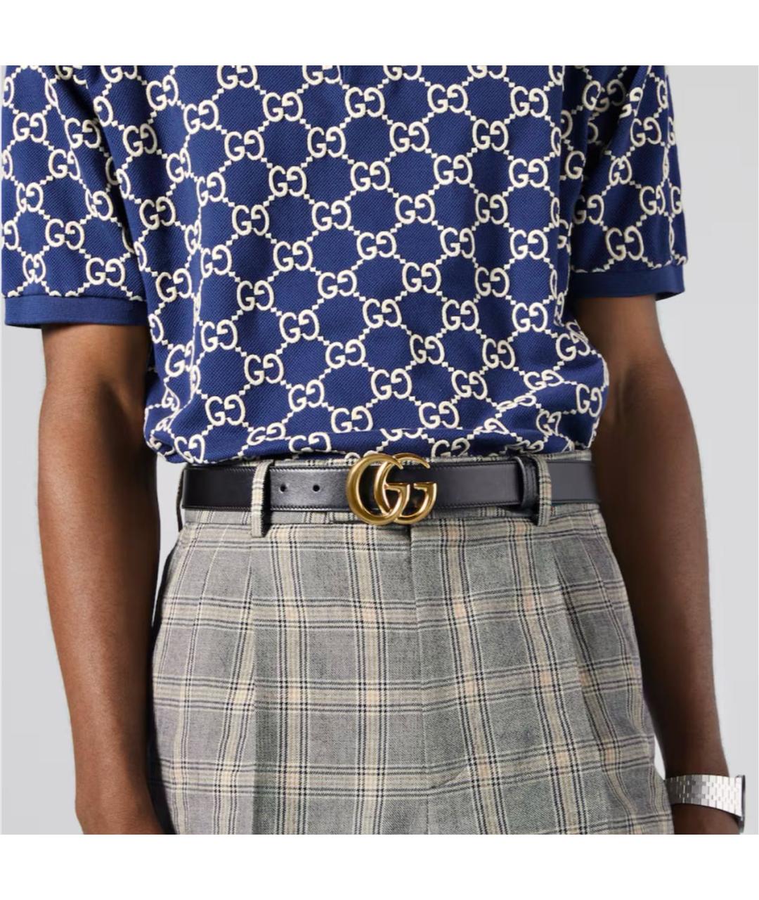 GUCCI Черный кожаный ремень, фото 3