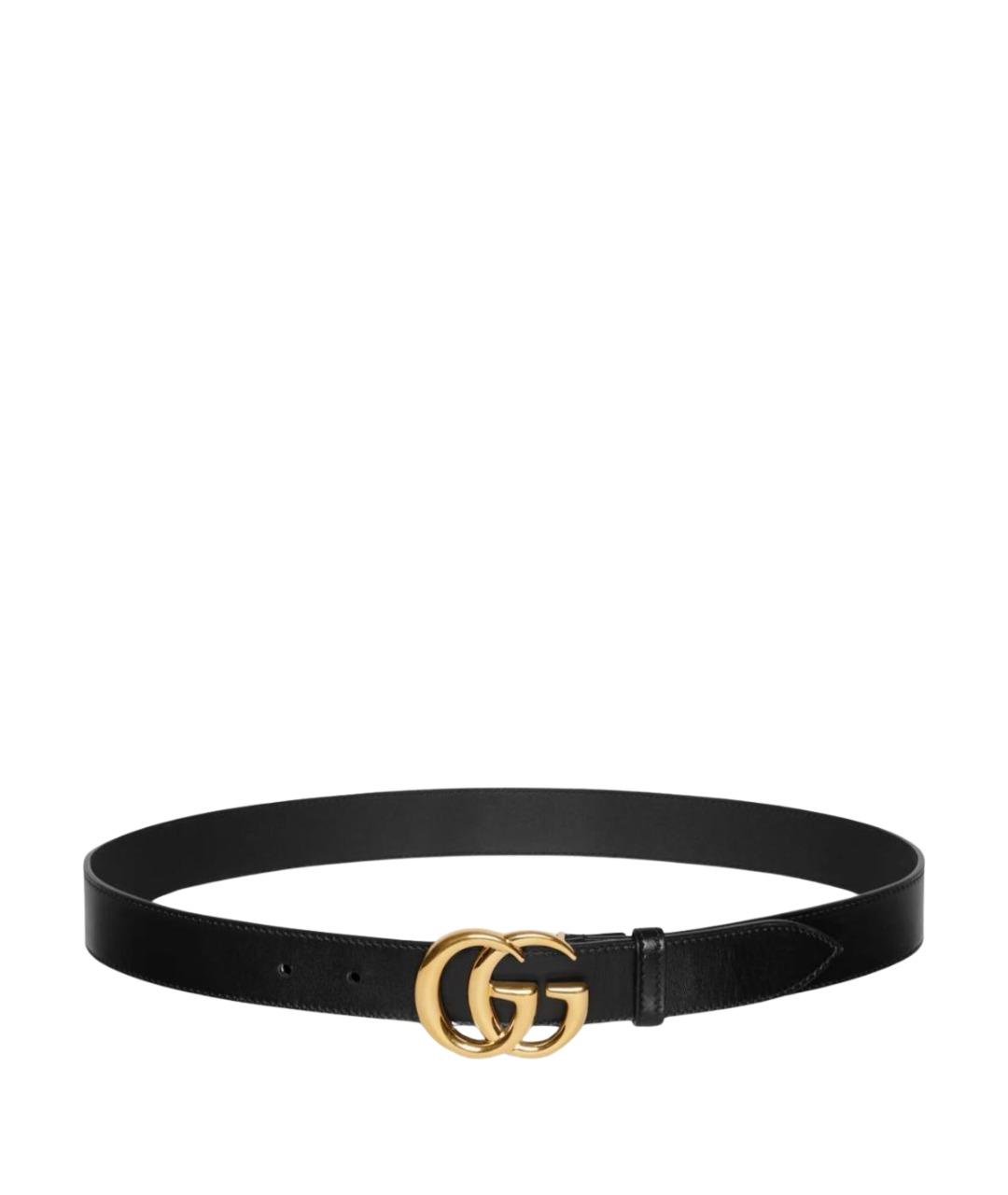 GUCCI Черный кожаный ремень, фото 1