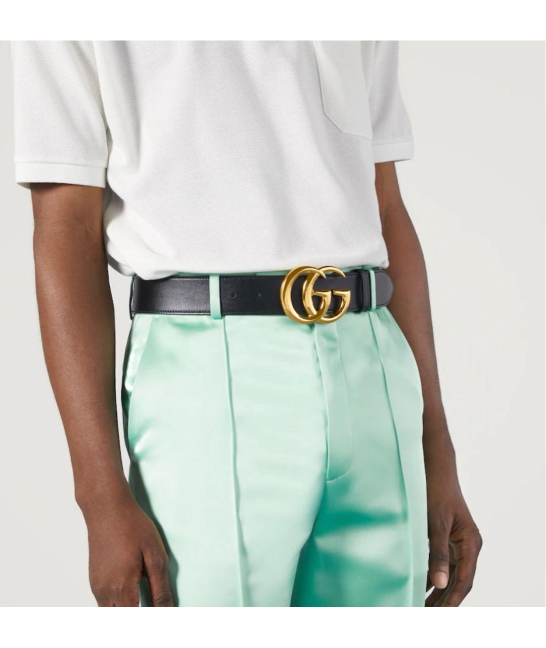 GUCCI Черный кожаный ремень, фото 3