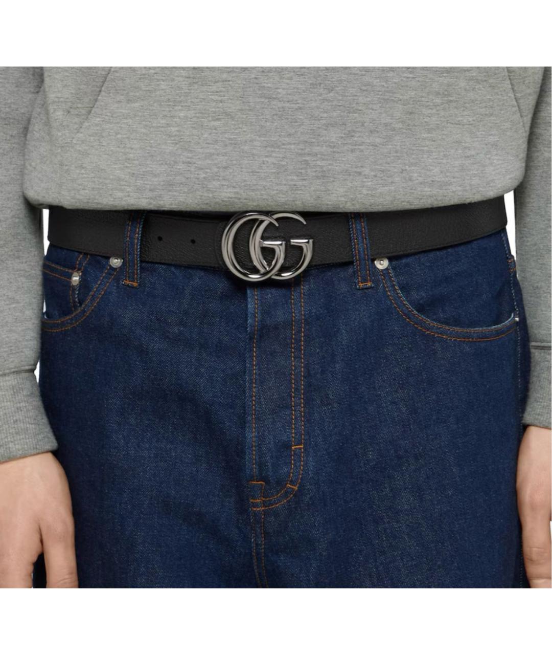 GUCCI Черный ремень, фото 4